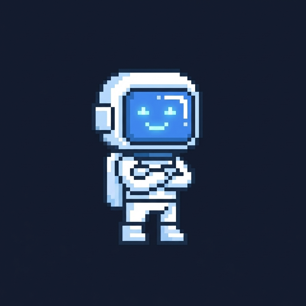 Lux - pixel art mascot standing confidently
